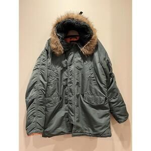 Alpha Industries N-3B Coat Cold Weather Fur Hood Mens 2XL